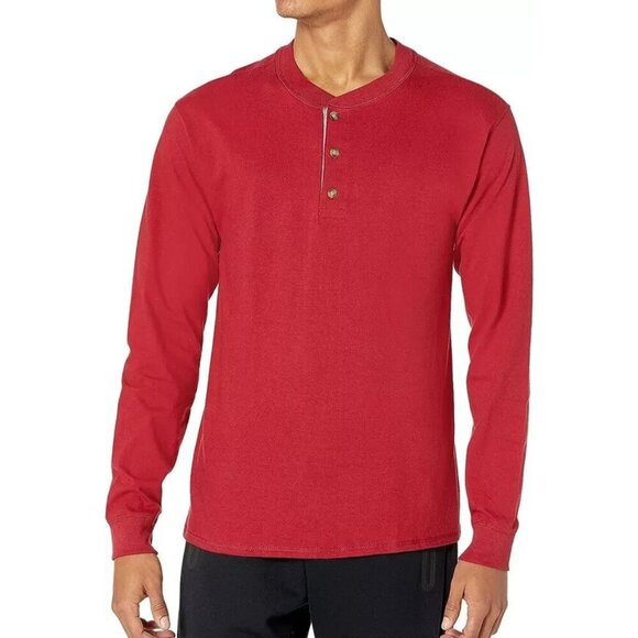 Lands' End Other - NWOT Lands' End Men's XL Red Ribbed Long Sleeve Henley Shirt Cotton